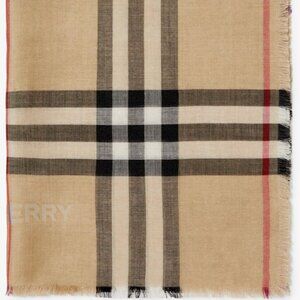 Burberry Reversible Check Wool Silk Scarf